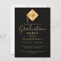 Graduation party topper black gold 2025 invitation