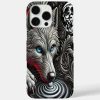 Moonlit Wolf's Reflection Art iPhone 16 Pro Max Case