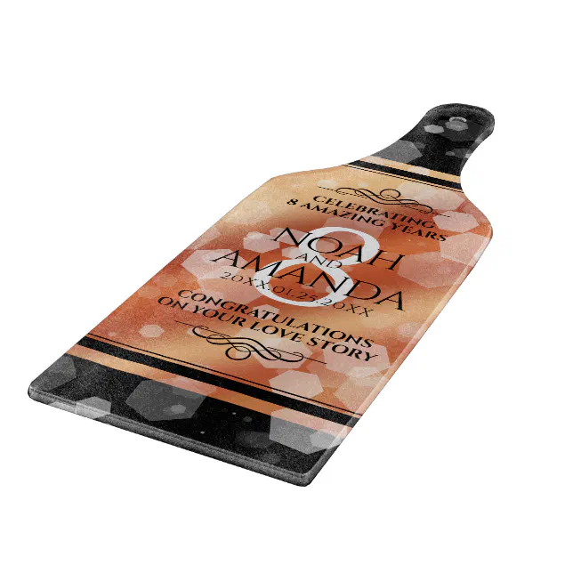 Elegant 8th Bronze Wedding Anniversary Celebration Cutting Board