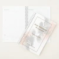 Soft Gray and Peach Marble Gold Typography Wedding Planner