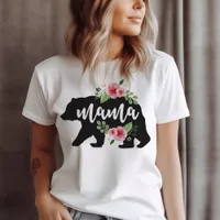 Mama Bear Elegant Rustic Floral Flowers Mom Tri-Blend Shirt