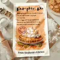 Pumpkin Pie Recipe Personalized Kitchen Towel