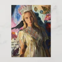 Princess With a Black Bird Postcard