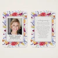 Succulents Photo Funeral Memorial Poem Card