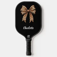 Black leopard bow name pickleball paddle