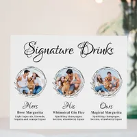 Custom Signature Drinks Elegant Dog Pet Wedding  Foam Board