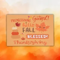 Fall Decor Pumpkin Thanksgiving on Orange | Placemat