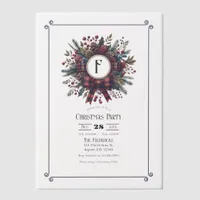Elegant Plaid Wreath Vintage Christmas Party Vellum Invitations
