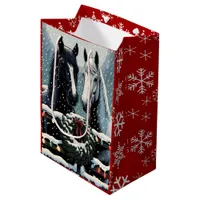 Festive Horses | Merry Christmas Medium Gift Bag