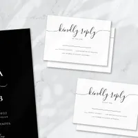 Calligraphy Script Simple Modern Wedding RSVP Card