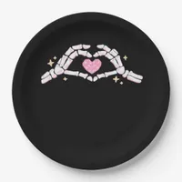 Skeleton Hands Heart Funny Paper Plates