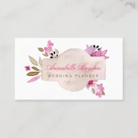 Pink Vintage Floral business cards