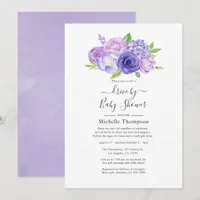 Violet Watercolor Floral Drive By Shower Invitation