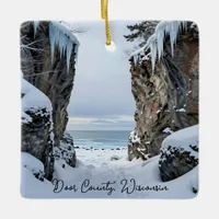Winter in Door County  Wisconsin Souvenir Keepsake Ceramic Ornament