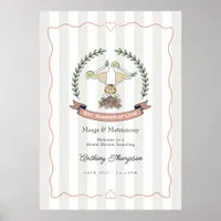 Preppy Margs & Matrimony Bridal Shower Welcome Poster
