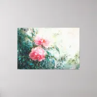 *~*  Art TV2 2 PINK PEONY Stretched Canvas Print