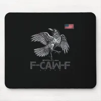 F-Caw-F Cow Funny Bird USA Vintage Flag Funny Humo Mouse Pad