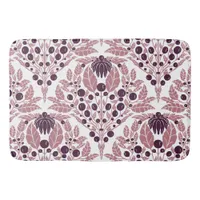Art Nouveau Mauve & Purple–Vintage Floral Scallop  Bath Mat