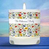 Colorful Wildflowers Pretty Botanical Floral Scented Candle