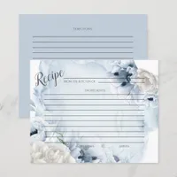 RECIPE CARD | Rustic Watercolor Blue Flowers