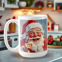 Personalized Vintage Santa Claus Christmas Coffee Mug