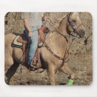 Palomino Rodeo Horse Warmup Grunge Mouse Pad