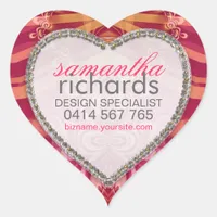 Pretty Lace Ribbons CustomName Heart Stickers