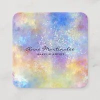 Abstract Pastel and Glitter Sparkle Square Business Card