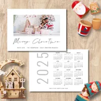 Modern Photo Script 2025 Calendar Merry Christmas Holiday Card