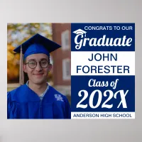 18" x 24" Photo Graduation Blue Paper Poster