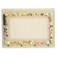 Seashell Border with Beach Sand Dry Erase Board With Keychain Holder