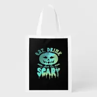 Eat Drink And Be Scary Halloween Vintage Classic Grocery Bag