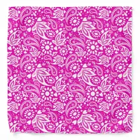 Pink and White Paisley Pattern Bandana