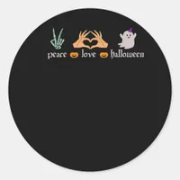 Peace Halloween Peace Sign Skeleton Witchs Hands Classic Round Sticker