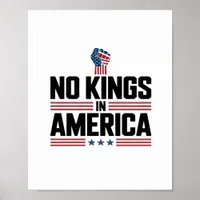 No Kings In America USA Retro Classic Poster