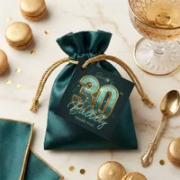 Elegant 30th Birthday Gold Teal 3D Effect Luxury Favor Tags