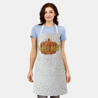 Hello Fall Glitter Pumpkin + Metallic Gold & White Apron