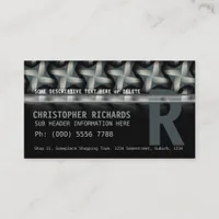 Silver Green Fan Spiral Pattern Business Cards