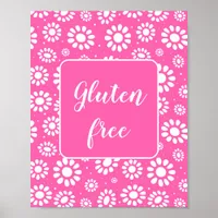 Gluten Free Pink Floral  Poster