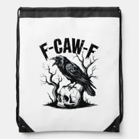 Halloween F-Caw-F Bird Crow Women Men Retro Classi Drawstring Bag