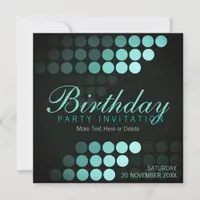 Funky Dots Blues Birthday Party Invitation