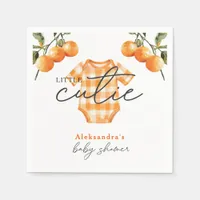 Summer Oranges Cute Bodysuit Baby Shower Napkins