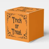 Halloween Pumpkin Orange and Black Trick or Treat  Favor Boxes