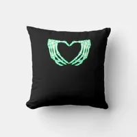 Skeleton Hands, Heart, Xray Halloween Costume Throw Pillow