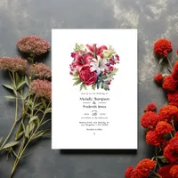 Ruby and Sage Floral Winter Wedding Invitation