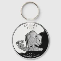 Faux Kansas State Quarter Keychain