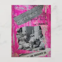 Vintage Pictures Kids and Dog Collage Postcard