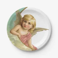 Vintage Cherub Moon  Paper Plates