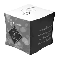 Elegant 4th Linen Wedding Anniversary Celebration Pouf