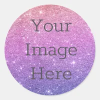 Create Your Own Mermaid Ombre Glitter Dust Classic Round Sticker